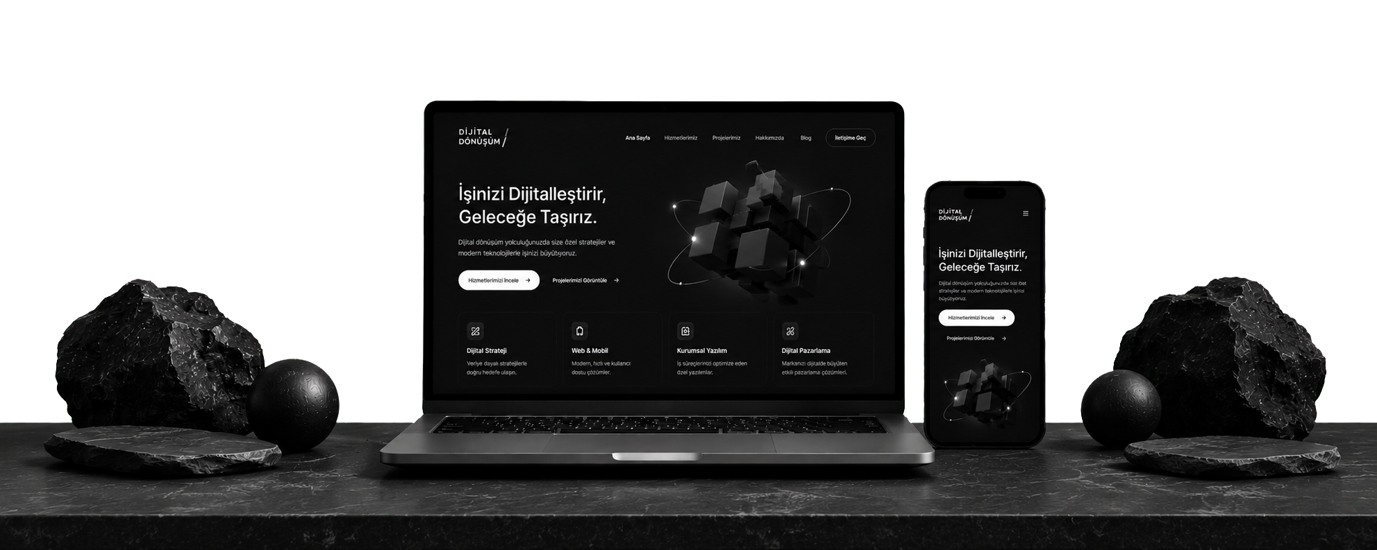 Laptop and phone website showcase preview
